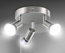 NEW SALE | LED Ceiling Light Rotatable, 3 Way Round Plate LED Ceiling Spot Lights GU10