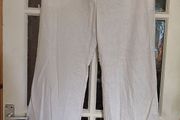 Savida Dunnes Stores White Linen Wide Leg Trousers  Size 14 Long 33 Leg