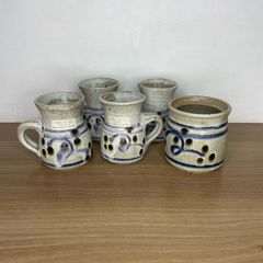 Vintage Etain Hickey Rossmore Pottery 5 Piece Collection