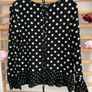blouse Bnwt size 10 black & white polka dot top tie back detail Image 8
