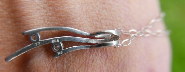 Vintage Sterling Silver 925 Pendant  Necklace 2,5g length - 17"