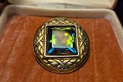 Vintage Celtic Rainbow Glass Brooch