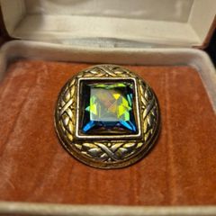 Vintage Celtic Rainbow Glass Brooch