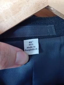 dark grey suit with trousers