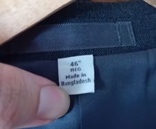 dark grey suit with trousers