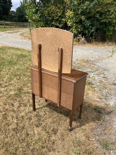Vintage Mid-Century Wooden Dressing Table with Mirror
