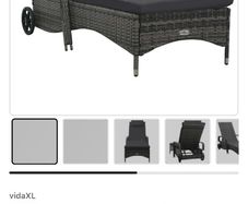 Rattan Sun Lounger x 2 with cushions -brand new