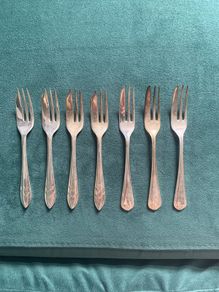 Vintage silver plated cake forks