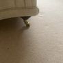Cream armchair on brass caster Image 2