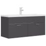 Sink Cabinet with Built-in Basin Grey Chipboard Image 2
