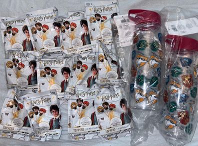 New 2 x hp bottles & 12 x hp pencil toppers