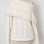 Moon River White Off-Shoulder Knit Jumper, Size M, New Image 2