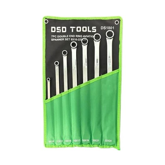 DSD Tools 7-Piece Double Ended Ring Aviation Spanner Set