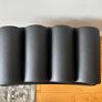 Black leather seat chair ottoman Image 3