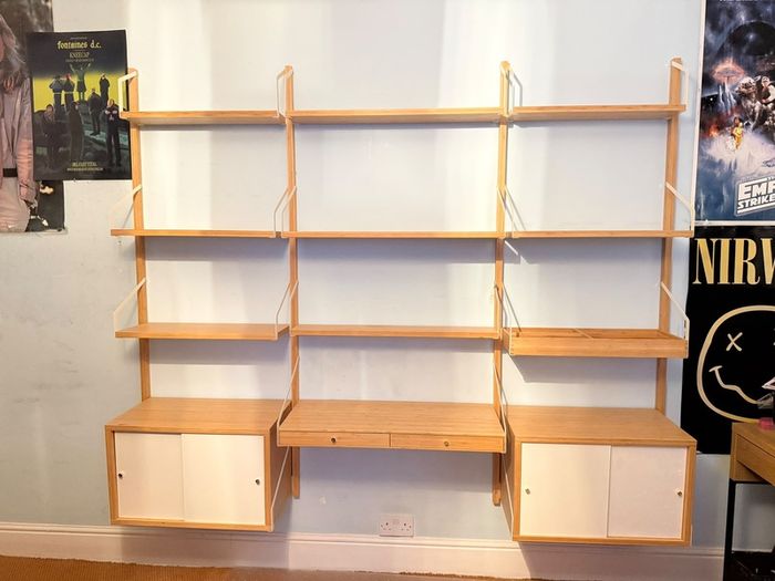 IKEA SVALNAS Bamboo Wall Shelving System