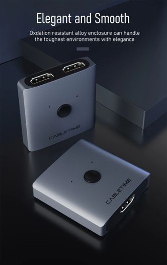 Cabletime 4K@60Hz HDMI 2.0 Bi-Directional Switch/KVM/Splitter Aluminum Alloy (Brand New/Warranty)