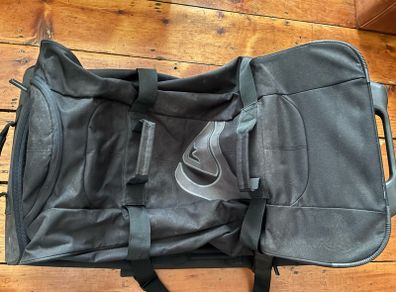 Quicksilver black luggage.