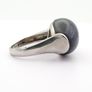 925 Vintage Sterling Silver Signed Chunky Blue Goldstone Ring Image 8