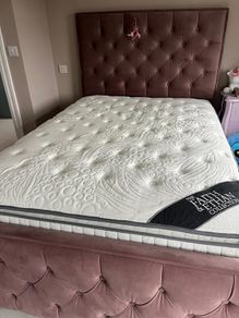 Girls bed with pink frame