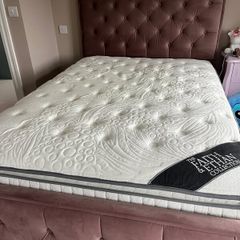 Girls bed with pink frame