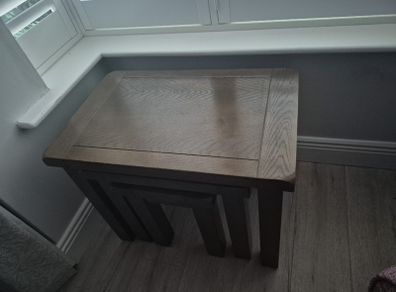 Solid Walnut Nest of 3 Tables