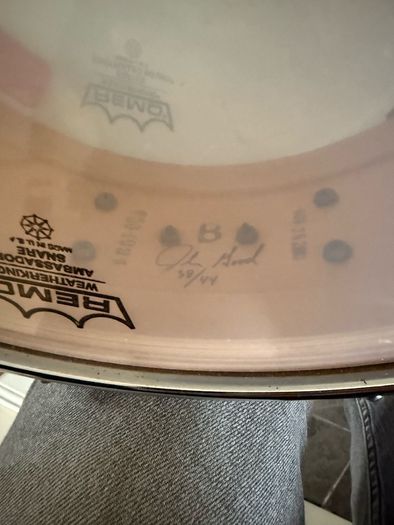 DW Collectors Series snare drum (signed by John Good - 38/44)