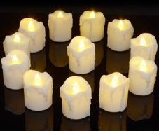 12 Packs Battery Operated LED Flameless Candles Flickering Electric Tea Lights with Timer, 6 Hours On and 18 Hours Off Per Cycle (MULTIPLE COLOURS, SEE PHOTOS)
