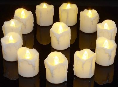 12 Packs Battery Operated LED Flameless Candles Flickering Electric Tea Lights with Timer, 6 Hours On and 18 Hours Off Per Cycle (MULTIPLE COLOURS, SEE PHOTOS)
