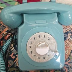 Retro Turquoise Rotary Dial Telephone with Modern Connection