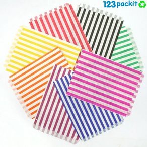Job lot 500 pcs candy gift bags any colour stripe sweet bag ideal for candy wedding parties candy cart shop SIZE 5x7 inches