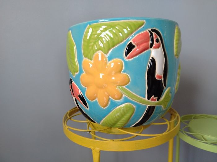 Heavy Ceramic Tropical Plant Pot