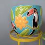 Heavy Ceramic Tropical Plant Pot Image 2