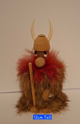 Vintage Wooden Viking Warrior (Made in Denmark)