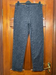 Premium By Jack and Jones Mens Grey Leopard Print Tailored Pants W28 L30
