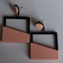 Retro Vibes Pink & Black Colour Block Geo Earrings Image 5