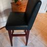 Leather Effect Black Stool Image 5