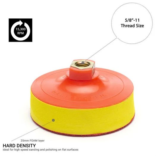 GP12632 Rotary Hook and Loop Backing Pad with 5/8''-11 Thread, Backer Pad for Sanding and Polishing / Diameter 4 inch