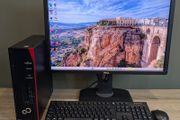 Fujitsu Esprimo Mini Tower PC with Intel i5 9th Gen CPU 16GB DDR4 24" LCD Windows 11 &amp; Office 2024 Pro, 500GB NVMe, Wifi, Bluetooth