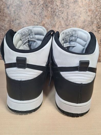 mens NIKE DUNK HI RETRO trainers runners Panda black and white Size UK 10 EU 45 BOXED