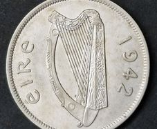 Ireland Excellent 1942 Silver  Half Crown coin