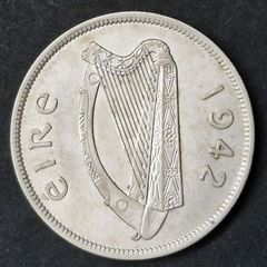 Ireland Excellent 1942 Silver  Half Crown coin