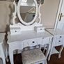 White dresser with mirror,stool and bedside lockets Image 2