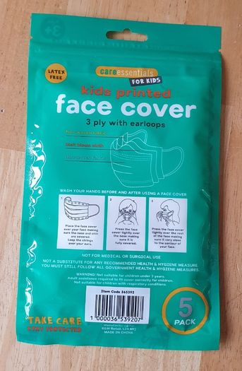 BNIP - 5 pcs Reusable Childs Fabric Mask - #