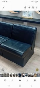 black leather reception chairs x3