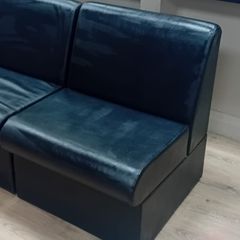 black leather reception chairs x3
