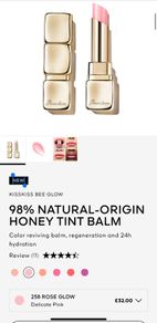 Kisskiss Bee Glow  98% Natural-origin Honey Tint Balm Color Reviving Balm, Regeneration And 24h Hydration