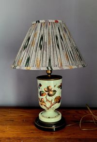 Antique handpainted converted oil lamp