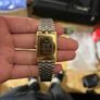 Westar Quartz TwoTone Tank Watch Gold and Silver Bracelet  Black Dial  Square Case Image 3