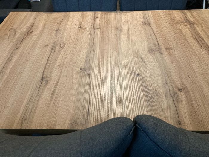 Large Extendable Solid Wood Table and Chairs - 6 Dark Grey