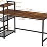 NEW SALE | Computer Desk, Computer Desk with Bookshelf, Study Computer Laptop Table with 4 Tier DIY Storage Shelves Writing Table for Home Office Bedroom,140x60x110cm Image 5
